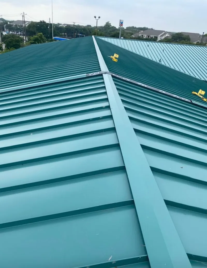 Green commercial metal roof ridge and valley for Metal Roof Repair in Keyport